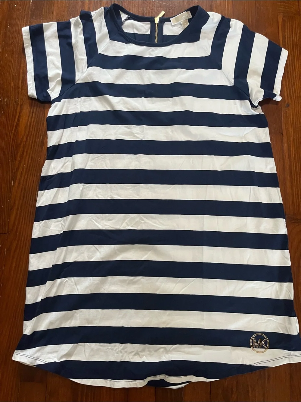 Michael Kors Navy & White Striped Short Sleeve Women’s Tee Shirt Dress